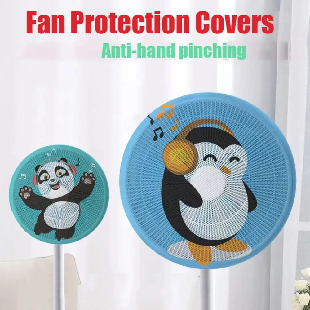 Coperture di protezione per ventole modello cartone animato da 16-18 pollici Copertura di sicurezza Bambino Bambino Anti-pizzico Rete elettrica Coperture per ventole Ventola antipolvere =