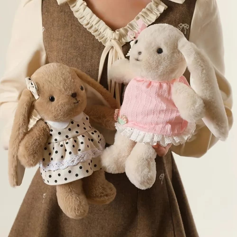 Hugging Pillow Super Soft Bunny Long Ear Cartoon Stuffed Animal Rabbit Clothed Bunny High Quality Rabbit Plushie Gift