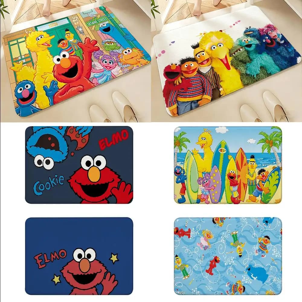 S-Sesames Streets Floor Mats Home Laundry Rug Carpet For Living Room Decor Lounge Area Anti-slip Foot Mat Entrance Doormat
