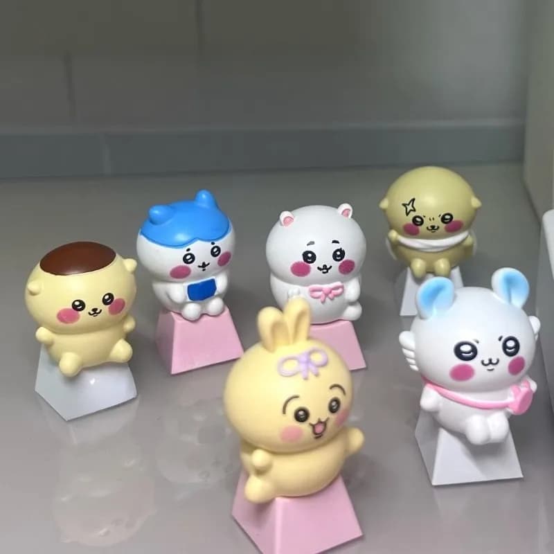 Keycaps Anime Personalizzati Ispirati a Chiikawa, Compatibili con Switch a Croce, Tasti OEM per Tastiera Meccanica, Keycaps Kawaii