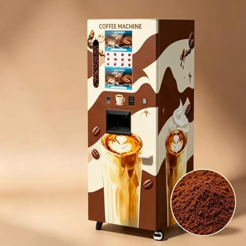 Commercial Coffee Vending Machine Automatic Fresh Ground Bean Brew Espresso Cappuccino Touchscreen