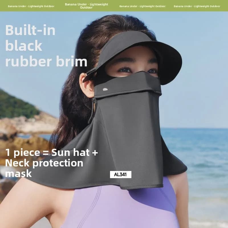 Women's Disposable Solar Mask Banana Le AL34 with High UV visor and protection – Fashion Summer accessory for Sun Protection