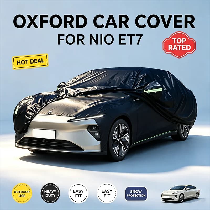For NIO ET7 Full Car Cover All Weather Snow Sun UV Dustproof Reflective Strips Wind Straps Outdoor