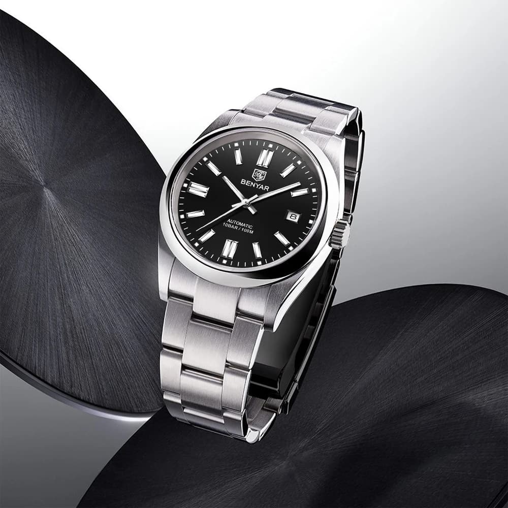 Men's mechanical watches BENYAR, high-end luxury automatic watch for men, mechanical watches, bright, with sapphire crystal, waterproof.