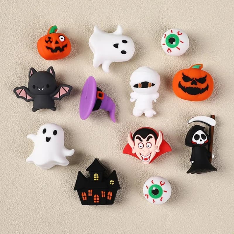 20/50pcs 3D Halloween Silicone Beads Food Grade Teether beads For Jewelry Making DIY Pacifier Chain Necklace Jewelry Accessories