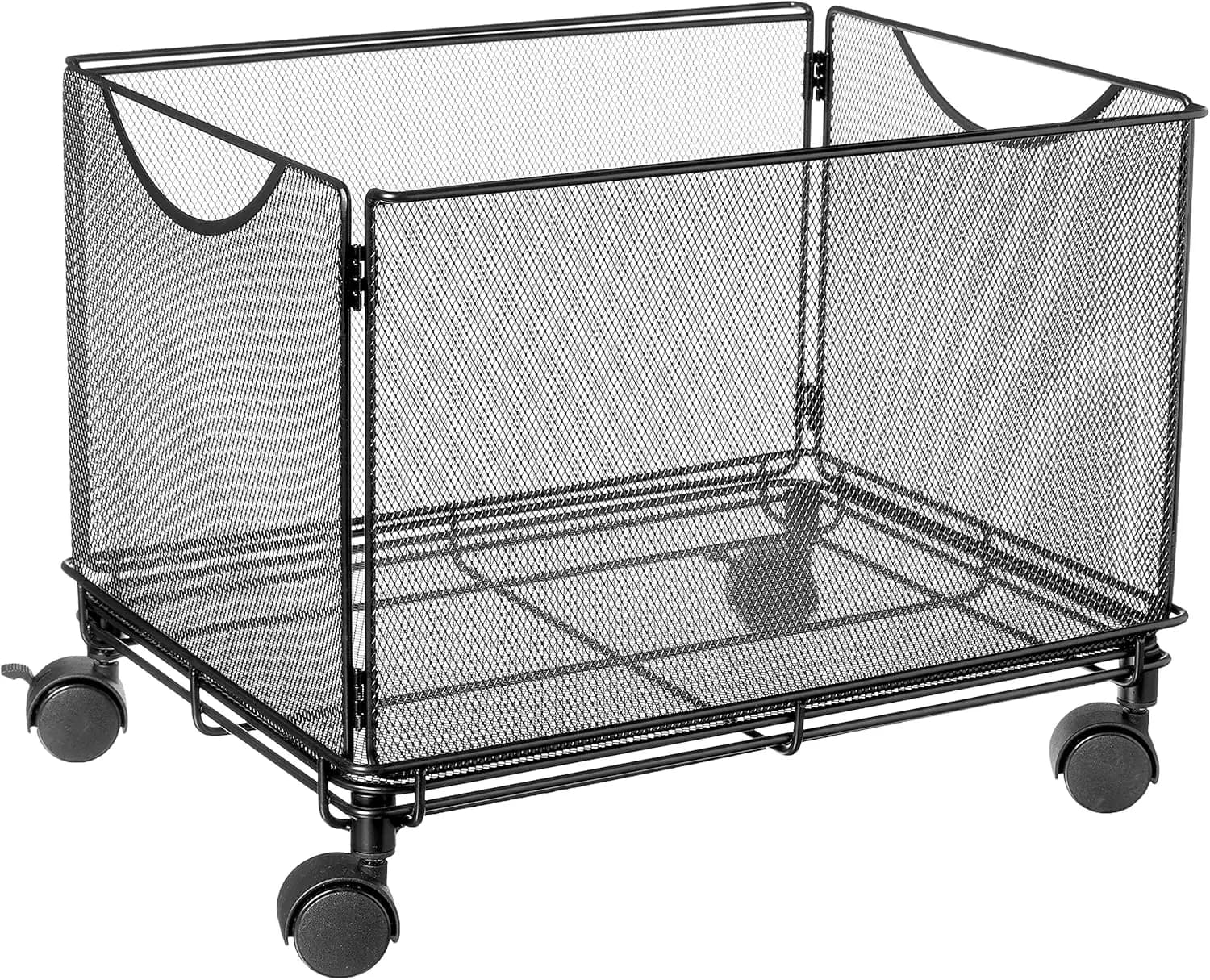 Carrello Portadocumenti da Scrivania in Onice, Adatto per Cartelle Sospese Formato Letter, Organizzatore da Scrivania Pieghevole, Robusta Struttura in Rete d'Acciaio