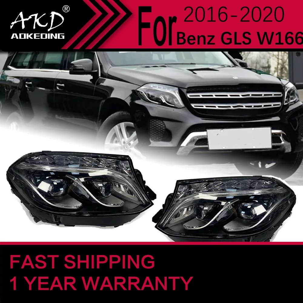 Luci auto per Benz GLS W166 Faro a LED 2016-2020 GLS 450 GLS 400 Lampada frontale Drl Lente del proiettore Accessori automobilistici