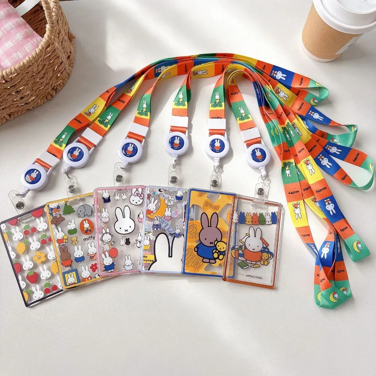 Kawaii Miffy ID Card Holder Card Case Student Badge Card Holder CardPack - School CardProtection Case in Stock Miffy Rabbit