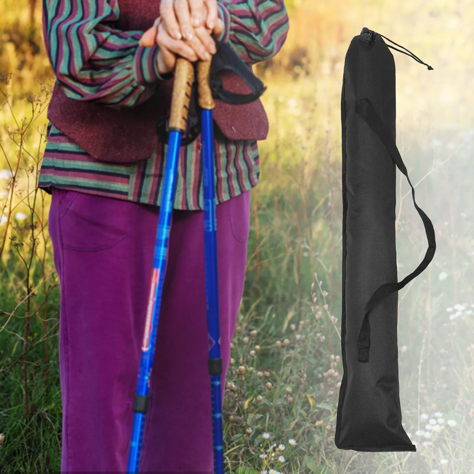Premium bag Waterproof for Trekking, Portable and Folding Sticks, for the Transport of Walking and Hiking Sticks
