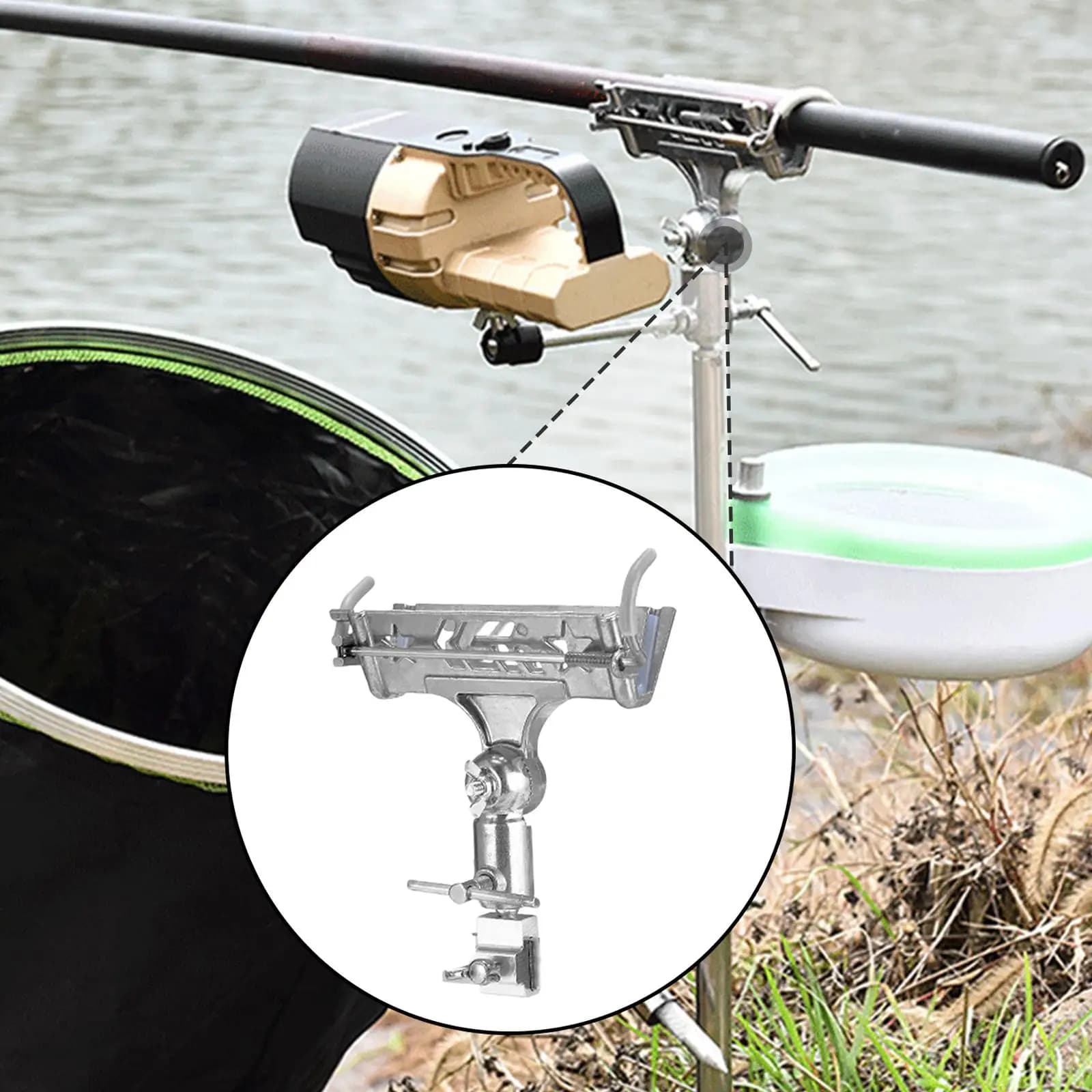 Portable Adjustable Fishing Rod Support Aluminum Alloy Bracket for Secure Angling Bridge Lake Boat Pond