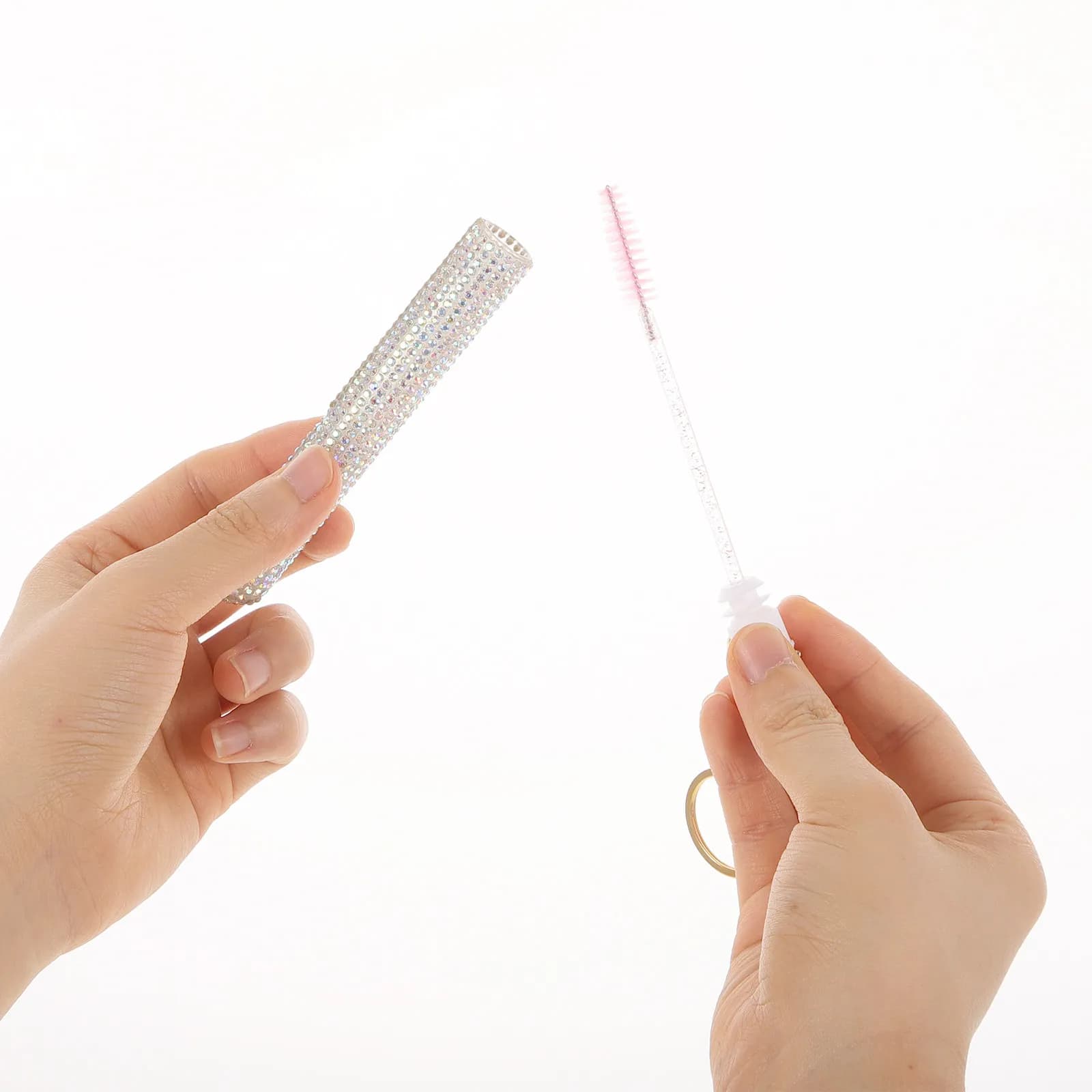 Spazzola per Ciglia in Plastica e Lega di Zinco, Applicatore Portatile per Mascara e Trucco Occhi per Uso Quotidiano