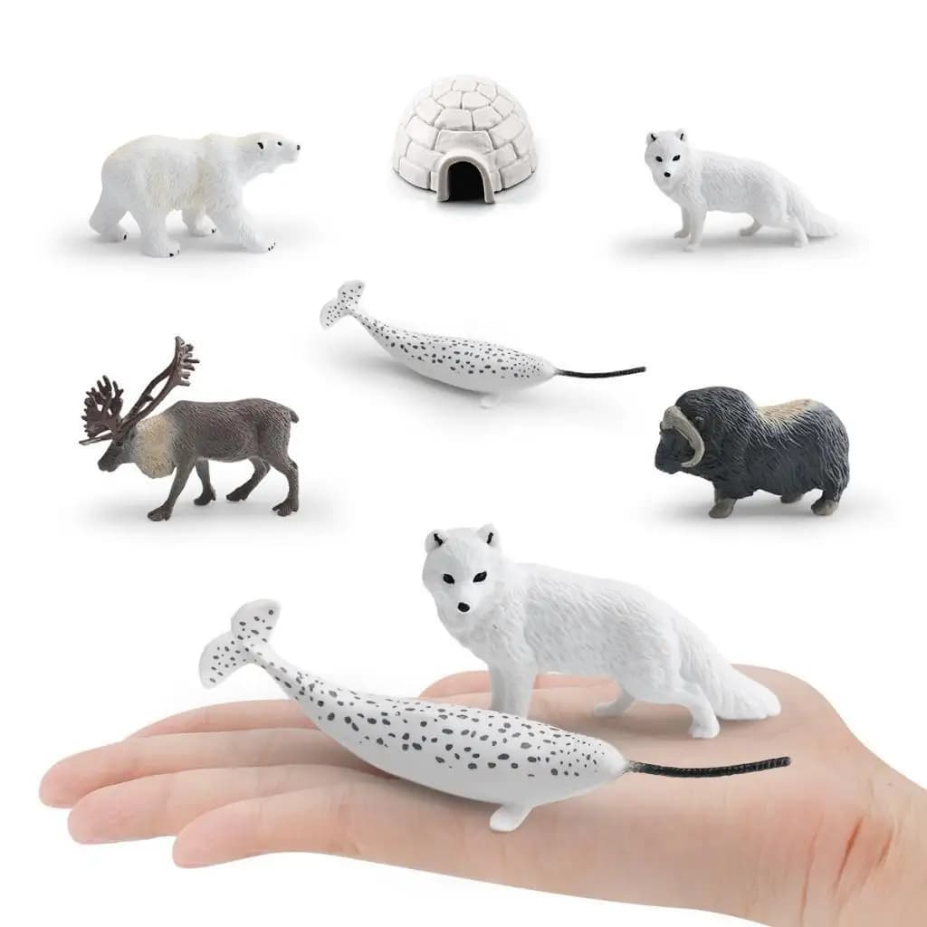 Set di 6 Modelli di Animali del Polo Nord, Giocattolo Educativo per Decorazioni, Regali e Diorami