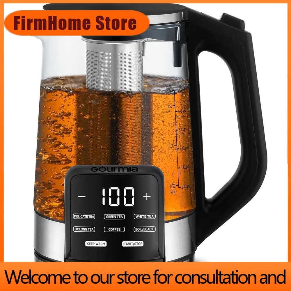 FirmHome Store1.7L Digital Touch Electric Kettle - Programmable Tea & Coffee, 6 Settings, Stainless Steel Filter, 360° Swivel Ba