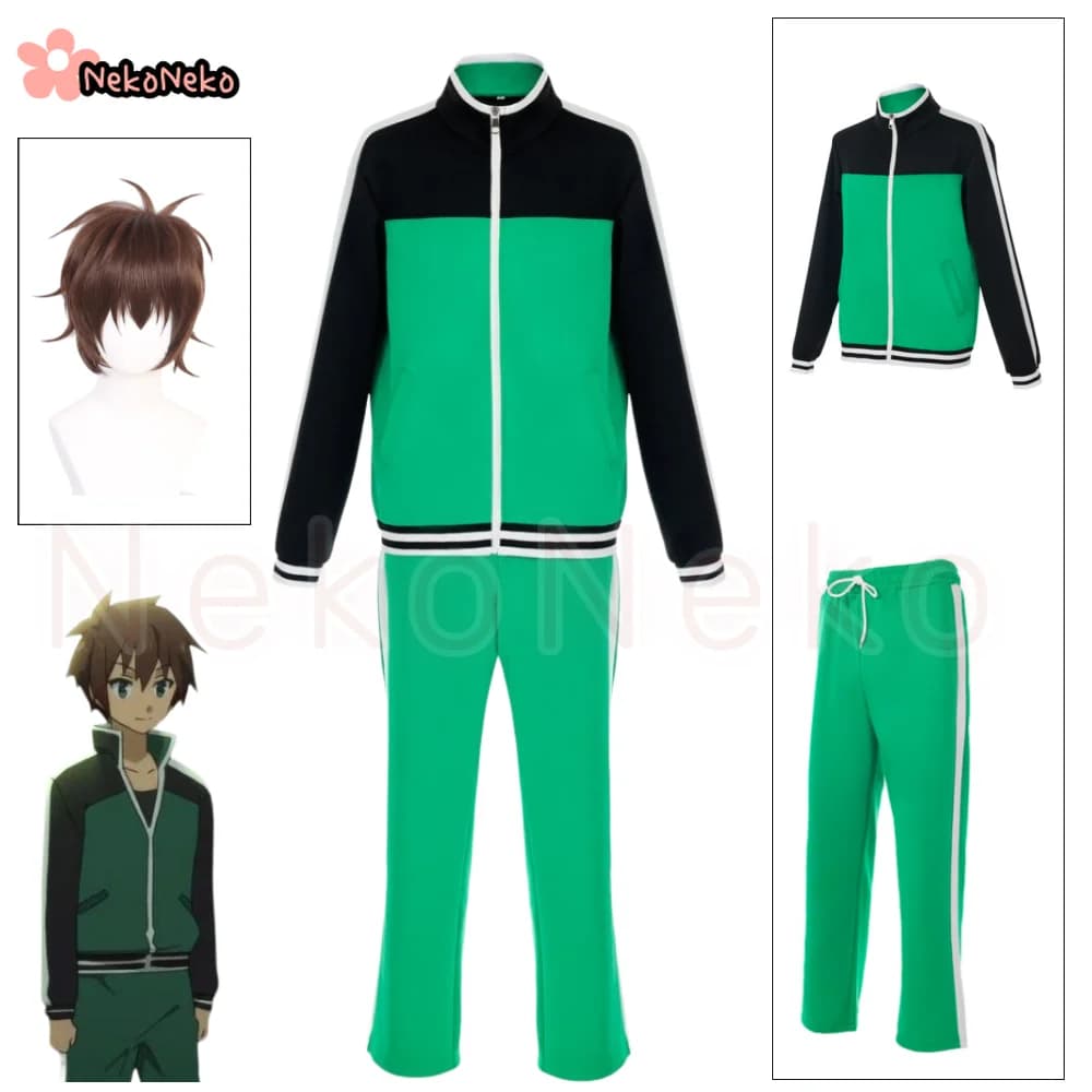 Unisex Anime Cosplay Satou Kazuma Cosplay Costume Wig Daily Halloween Con Uniforms