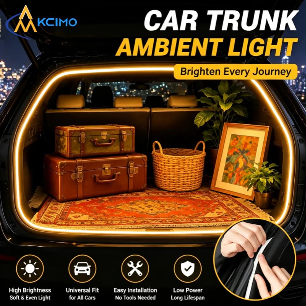 Universal LED Tailgate Light Strip Car Rear Storage Trunk Ambient Lighting Soft LED Strip For Trip Camping Interior Supplies