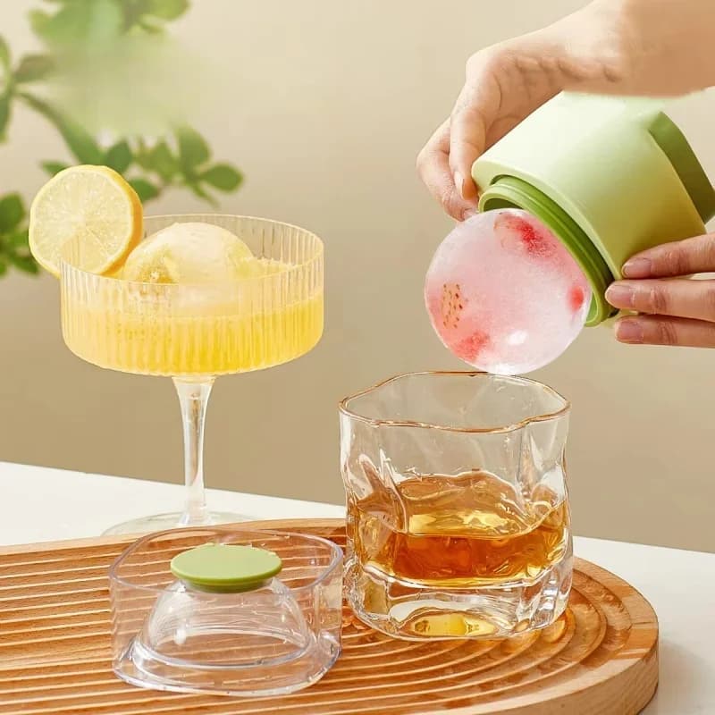 Stampo per palline di ghiaccio da 6 cm, per whisky, stampi per ghiaccio in silicone, stampo per ghiaccio a sfera, stampo per cubetti di ghiaccio rotondi grandi