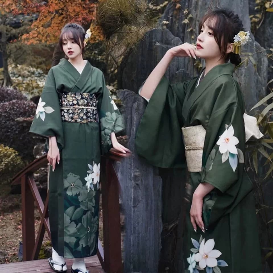 Japan high quality traditional kimono cardigan dress woman bathrobe Yukata Geisha clothing cosplay performance photo shoot