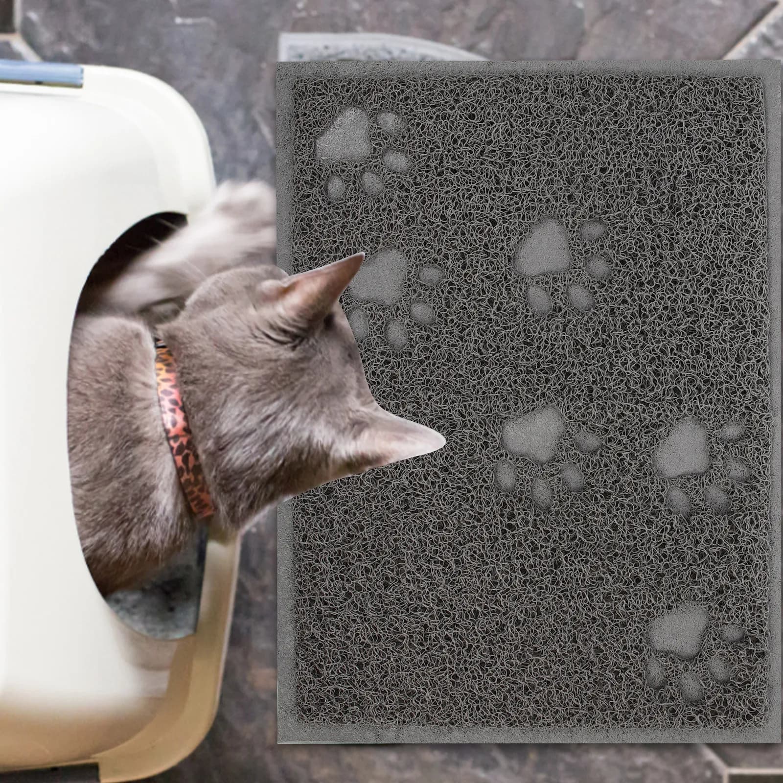 Tappetino per lettiera per gatti da interno, tappetino in PVC per lettiera, tappetino per lettiera per animali domestici, tappetino antiscivolo per animali domestici