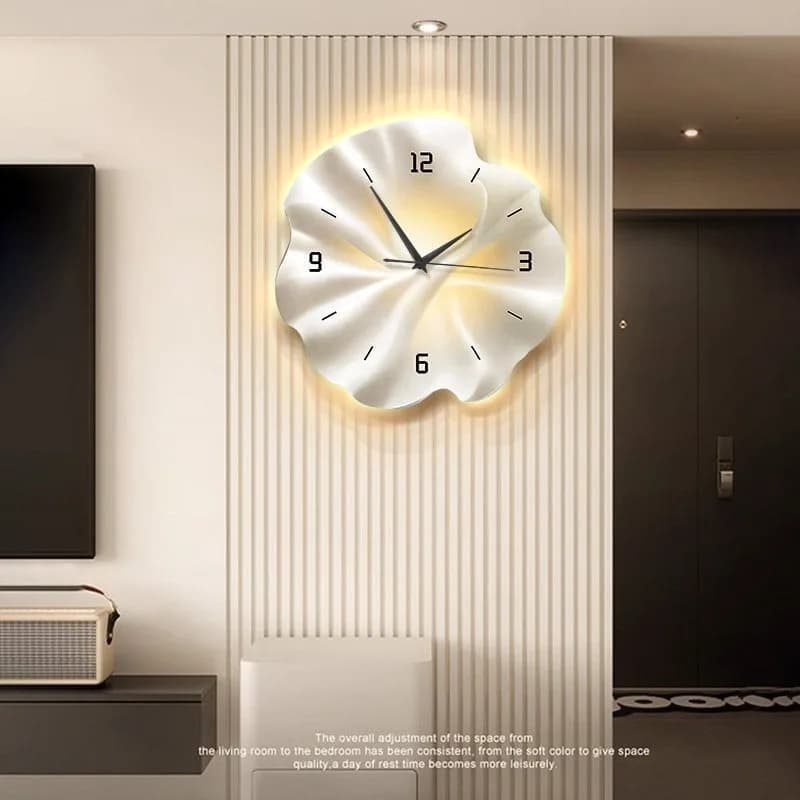 Wall Clocks Living Room High-end New Silent Clock Modern Abstract Three-dimensional Wall Clock with Light Reloj Pared