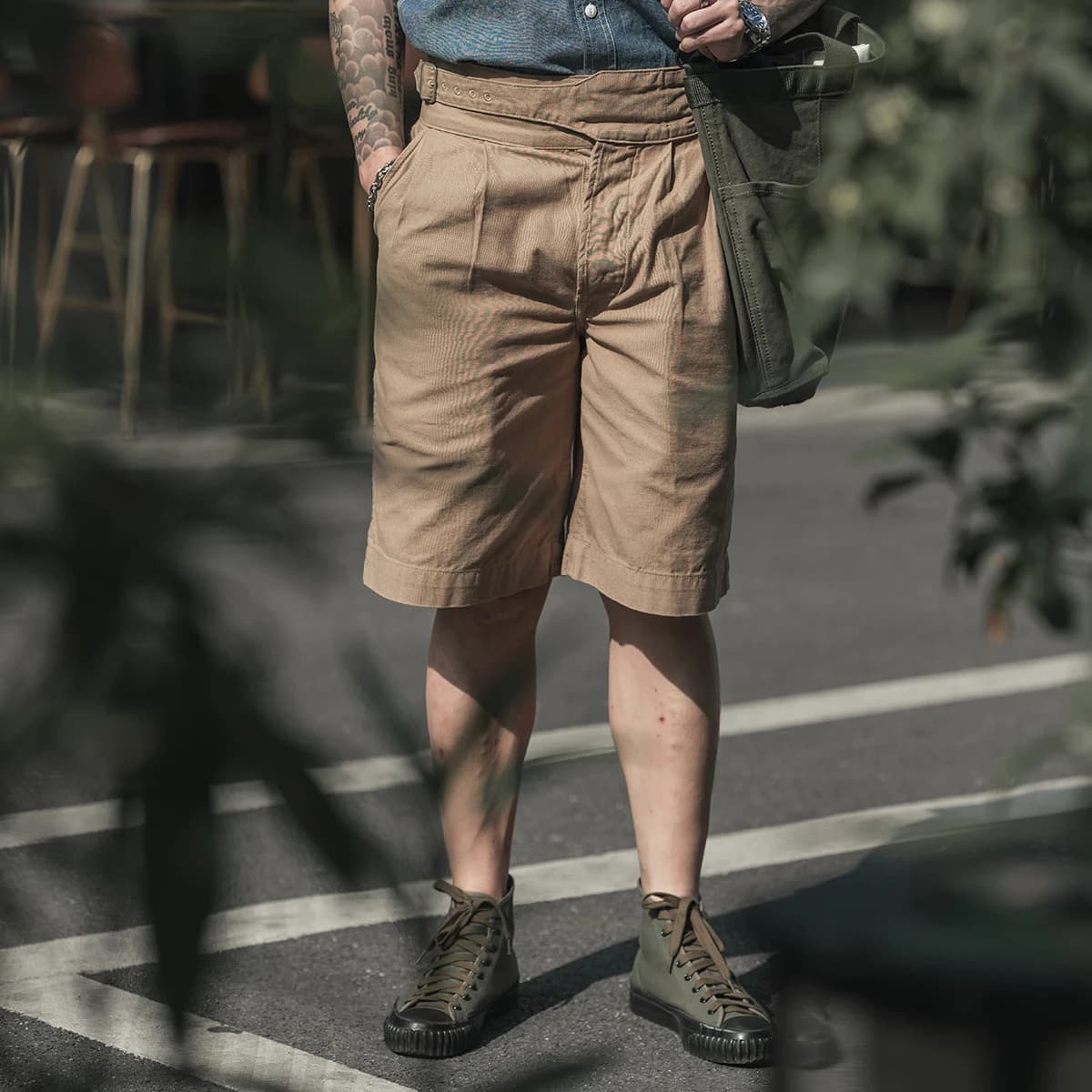 Non Stock Gurkha British Style Loose Bermuda Khaki Casual mid Waist Length Shorts Youthful Energy Workwear Summer Shorts