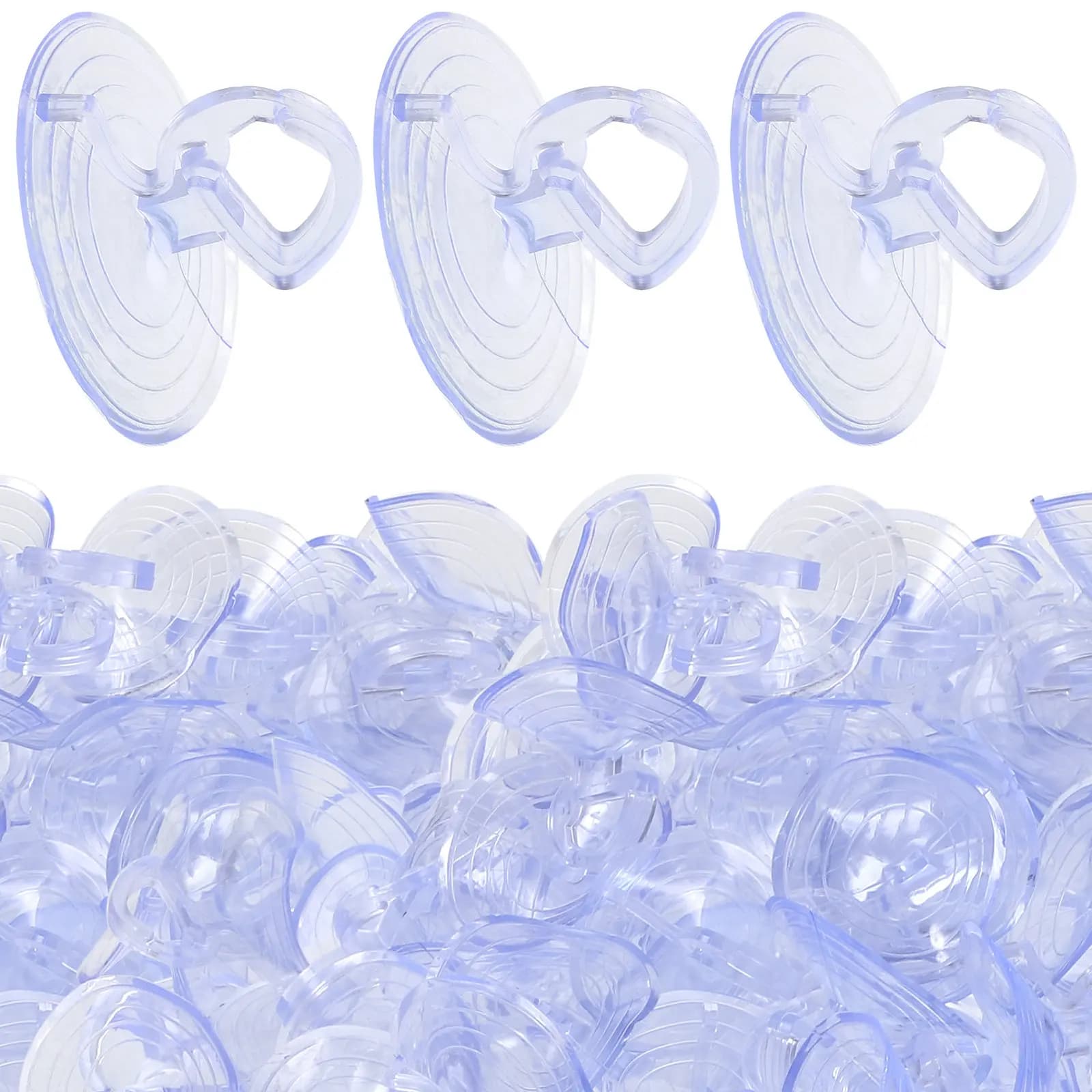 100 Pezzi Ventose Trasparenti in PVC con Adesivo Forte per Parasole Auto, Finestre, Bagno, Vetro, Tavolo