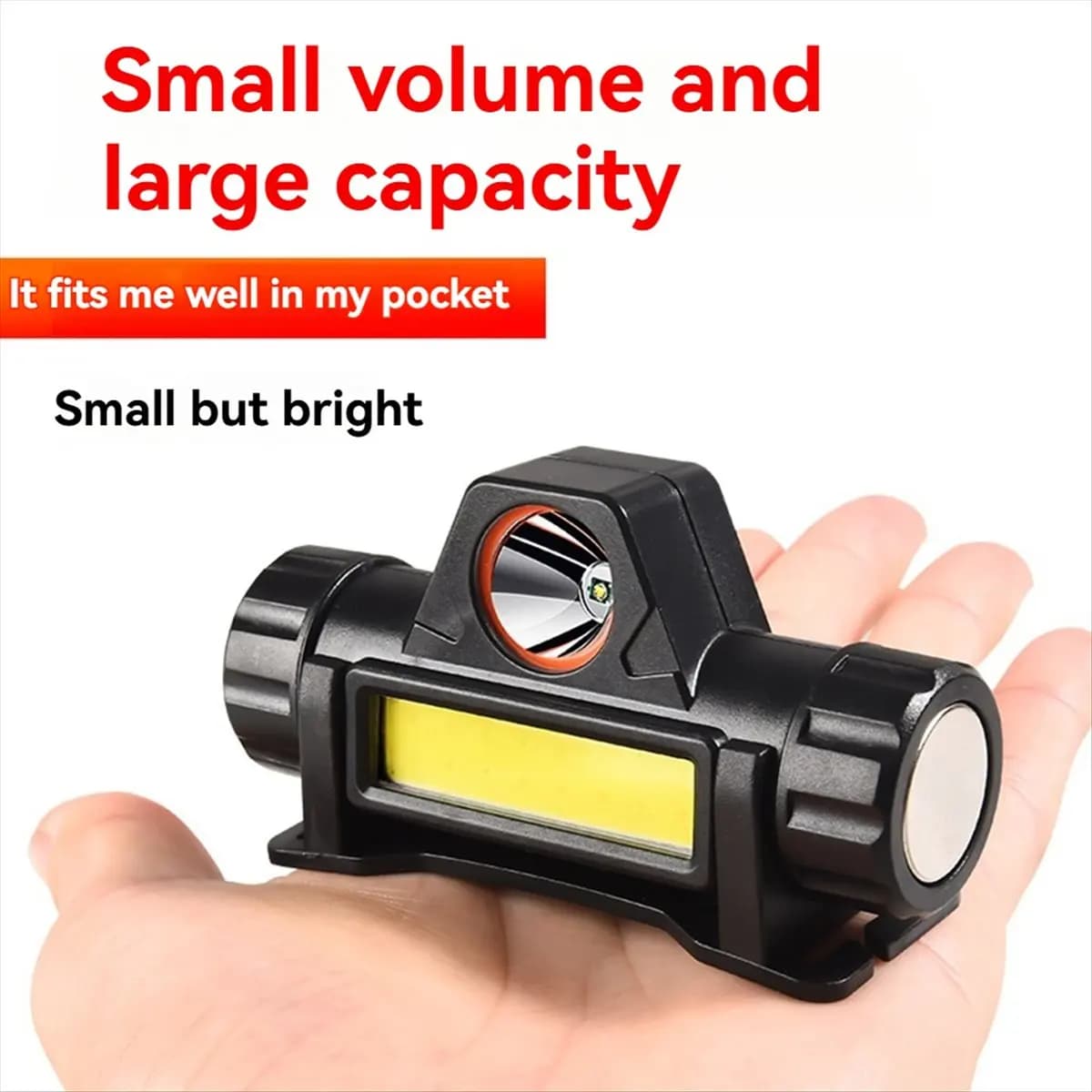 (ABYM) Lampada frontale a LED ricaricabile tramite USB, super luminosa, con batteria integrata 18650, torcia portatile per la testa, lanterna da pesca