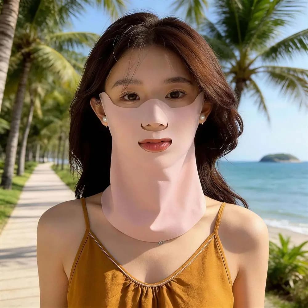 Maschera Parasole Quotidiana in Nylon per il Collo, Elastica in Poliestere, Protezione Solare per il Viso, Sottile, Tinta Unita, Traspirante, per la Spiaggia