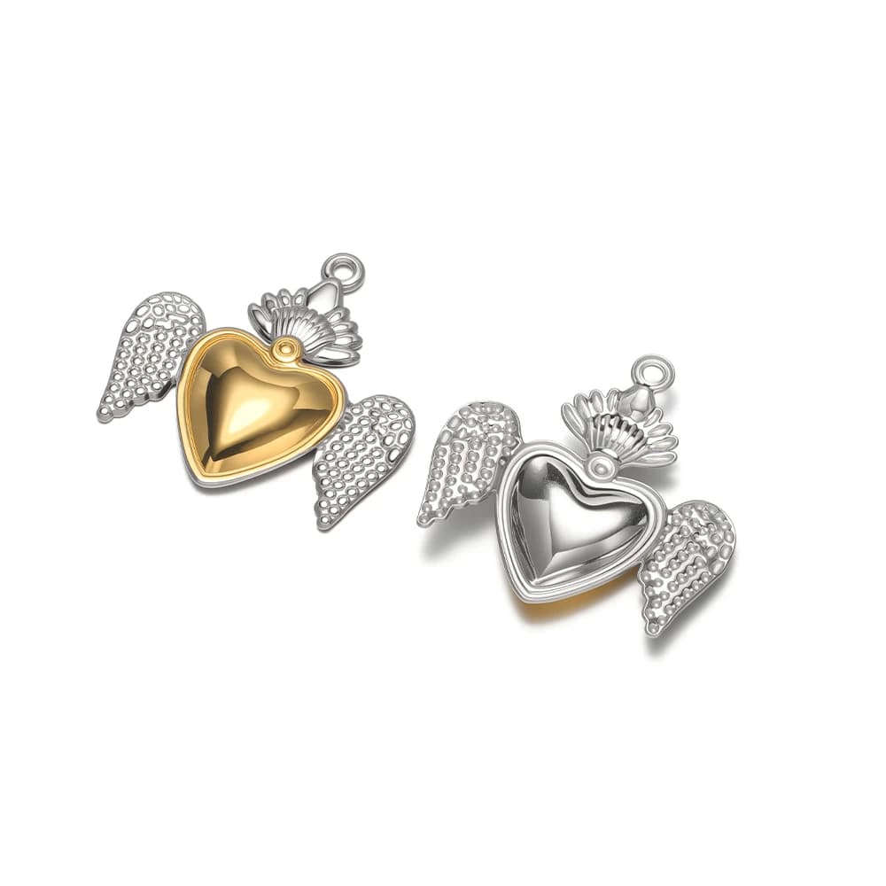 3pcs Stainless Steel Creative Heart Pendants Flower Charms Bulk for DIY Necklaces Jewelry Making Bracelets Earrings Components