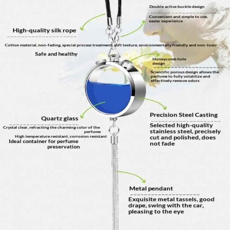 Matte Metal Car Hanging Empty Fragrance Bottle Refillable Diffuser Pendant Anti-scratch for Auto Interior Decor Gift