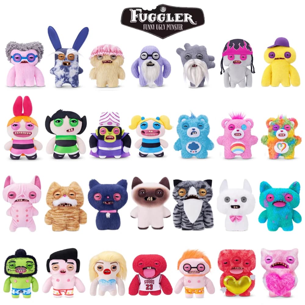 Peluche Originale Fuggler Ugly Tooth Monster in Collaborazione con The Powerpuff Girls, Alley Cat, Old Fogiess, Fuggstars, Giocattolo Imbottito Regalo