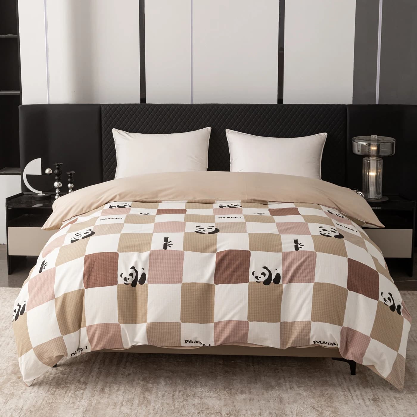 Copripiumino spazzolato in cotone 100% Copripiumino a quadretti carino per bambini housse de couettes Single/Queen/King Size parure de lit