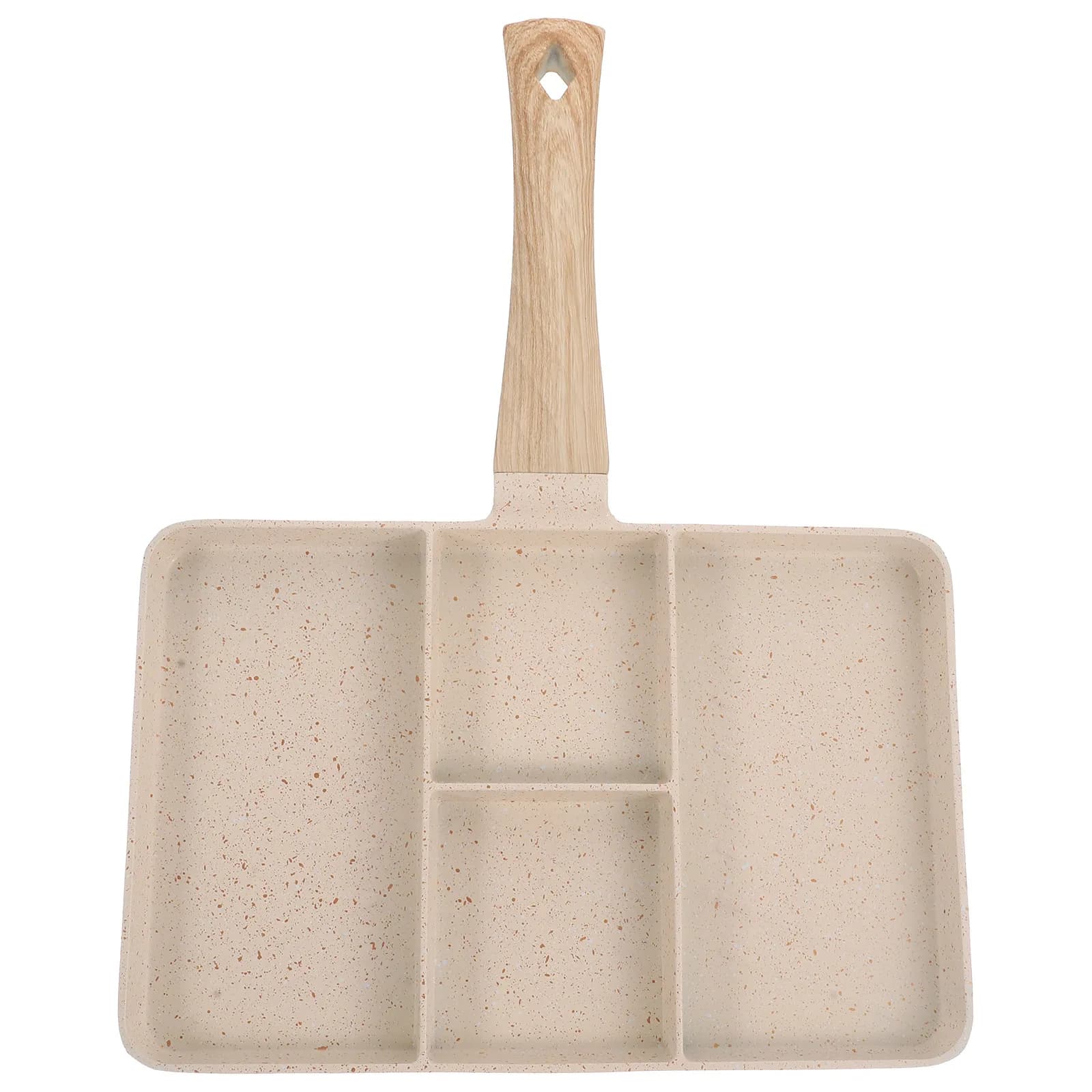 Padella Antiaderente in Pietra Maifan con Design Multi-Goffrato e Manico Anti-Scottatura per Uova e Bistecche, Accessorio da Cucina
