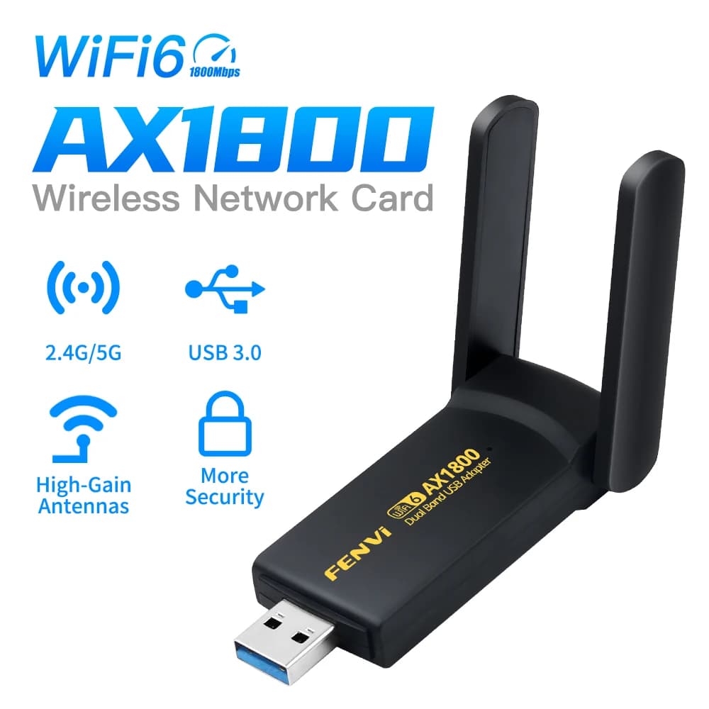 FENVI WiFi 6 USB Dongle MT7921 Ricevitore 1800Mbps Dual Band 2.4G/5G Scheda di rete wireless USB 3.0 Adattatore WIFI per laptop desktop
