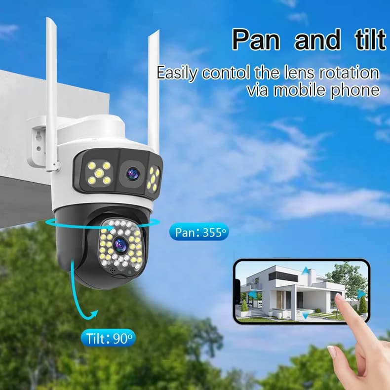 4MP UHD V380Pro APP Dual Lens Wireless PTZ IP Dome Camera a colori AI Rilevazione umanoide Sicurezza domestica CCTV Baby Monitor