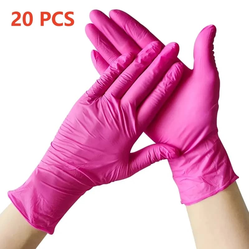 Guanti Monouso in Nitrile Fucsia 20/100 Pezzi 3-mil Senza Polvere e Lattice per Pulizie Domestiche, Cucina, Estetista