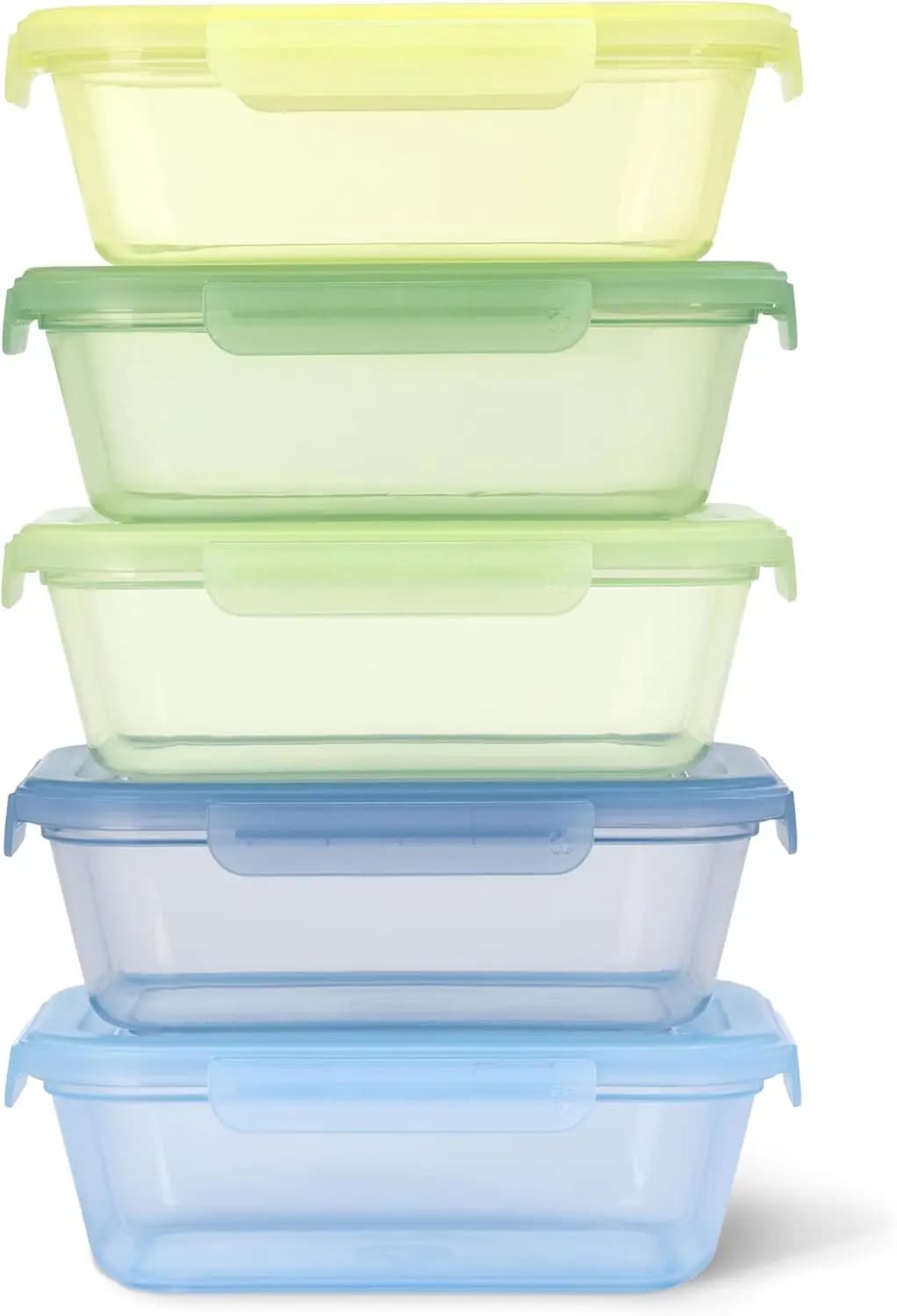Set di 10 Contenitori per Pasti da 4,5 Tazze, Senza BPA, Design Impilabile, Coperchi Ermetici, Adatti per Freezer e Lavastoviglie
