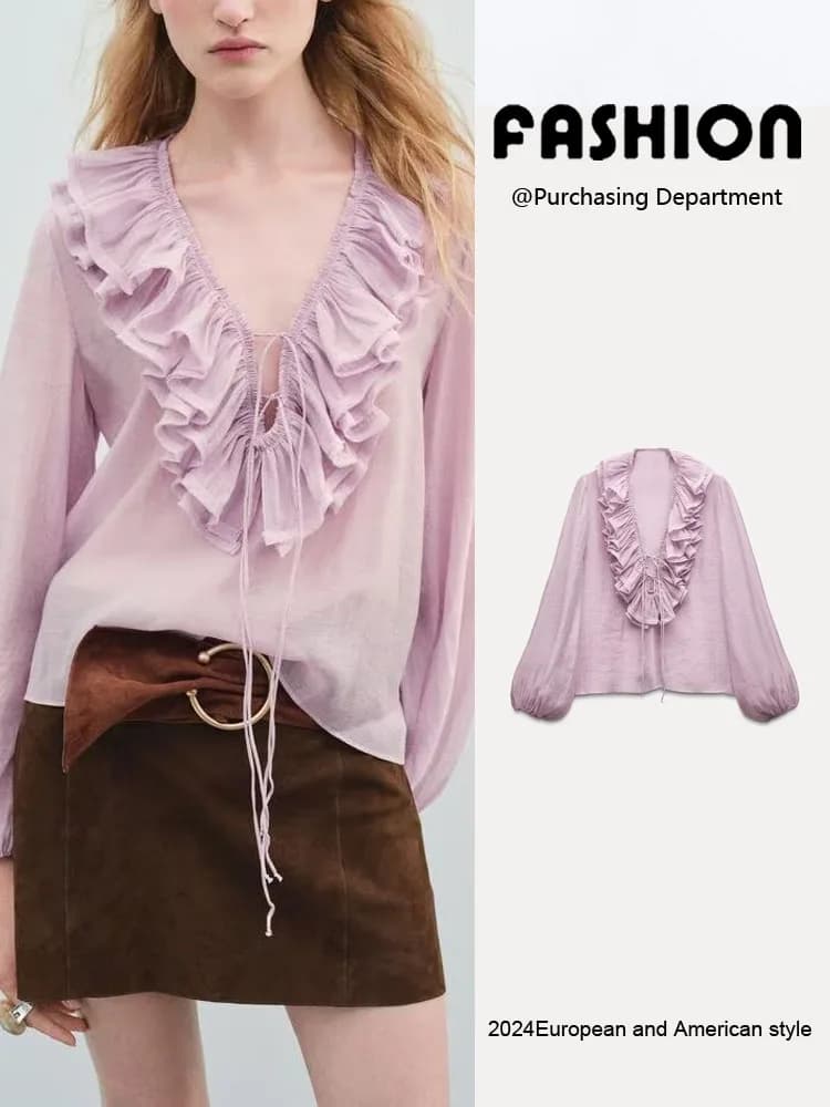 Comfortable Long Sleeve Lantern Sleeve Shirt New Autumn Women's Fashion Layered Decoration Drifting Style Ladies Premium Blouse