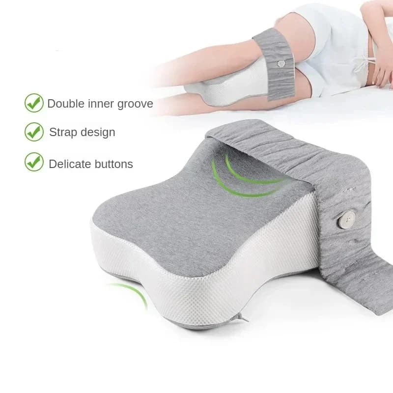 Cuscino per ginocchia lungo da 14 pollici per letto laterale Supporto completo per cosce e ginocchia per la separazione del ginocchio richiesta - Cuscino per le gambe - Grande, grigio