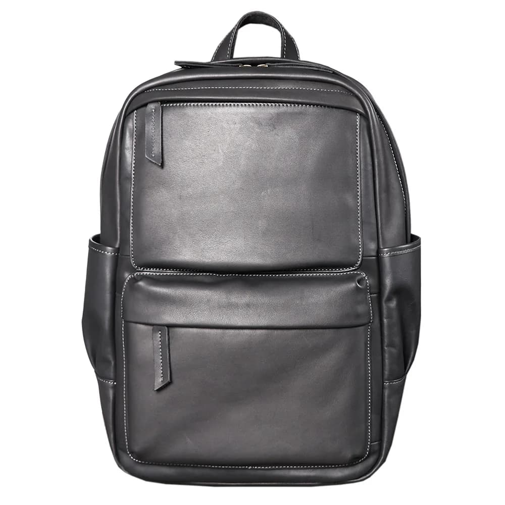 Genuine Leather Men Business Backpack Large Capacity Travel Laptop Bag Casual Top Layer Cowhide School Backpack