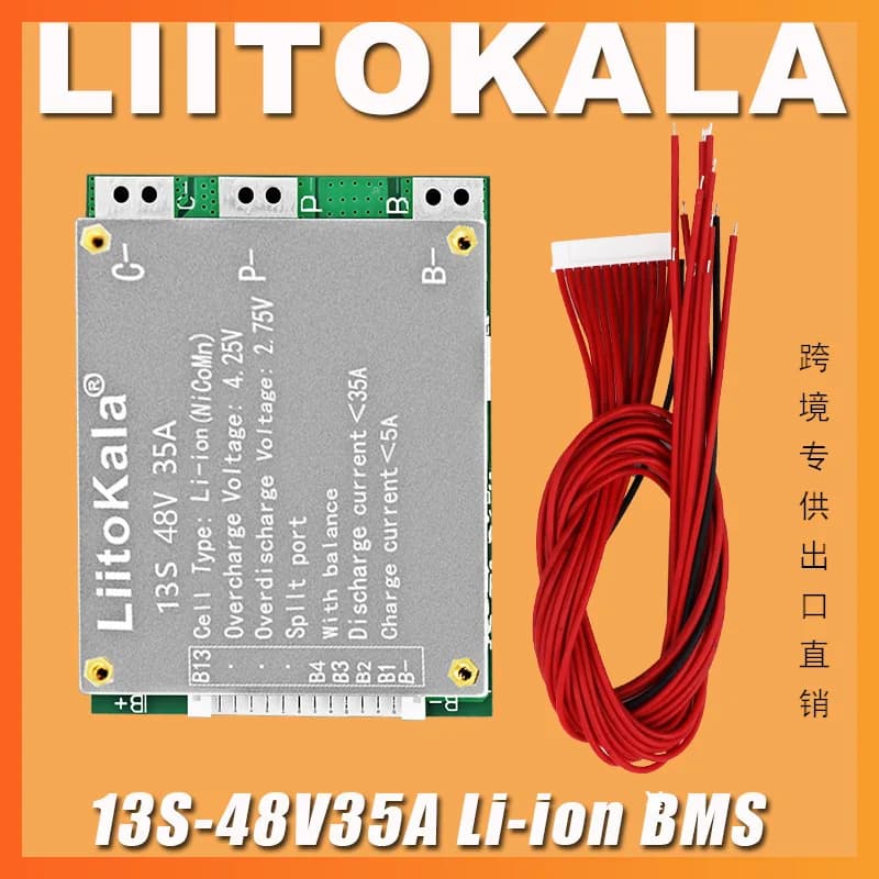 BMS 13S 35A 48V Li-ion Lithium 18650 Battery Pack Charge Protection Board with Balance PCM PCB For arduino Board Module NEW