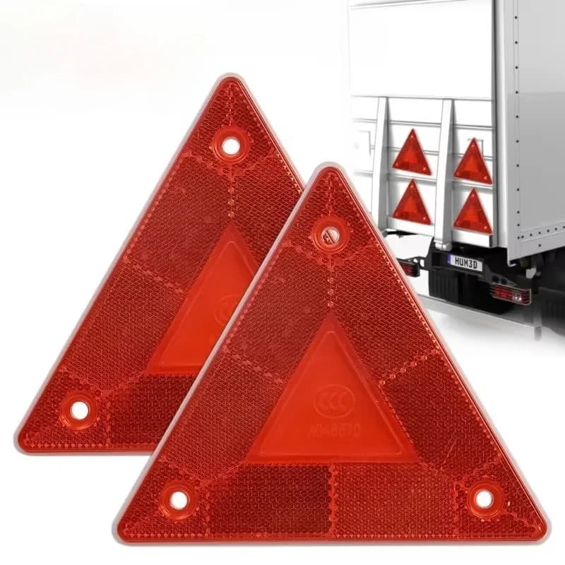 1-5 Pezzi Strisce Riflettenti Triangolari di Avvertimento, Segnale di Stop per Veicoli, Riflettore di Sicurezza Rosso per Rimorchi, Camper, Camion, Targa Luminosa