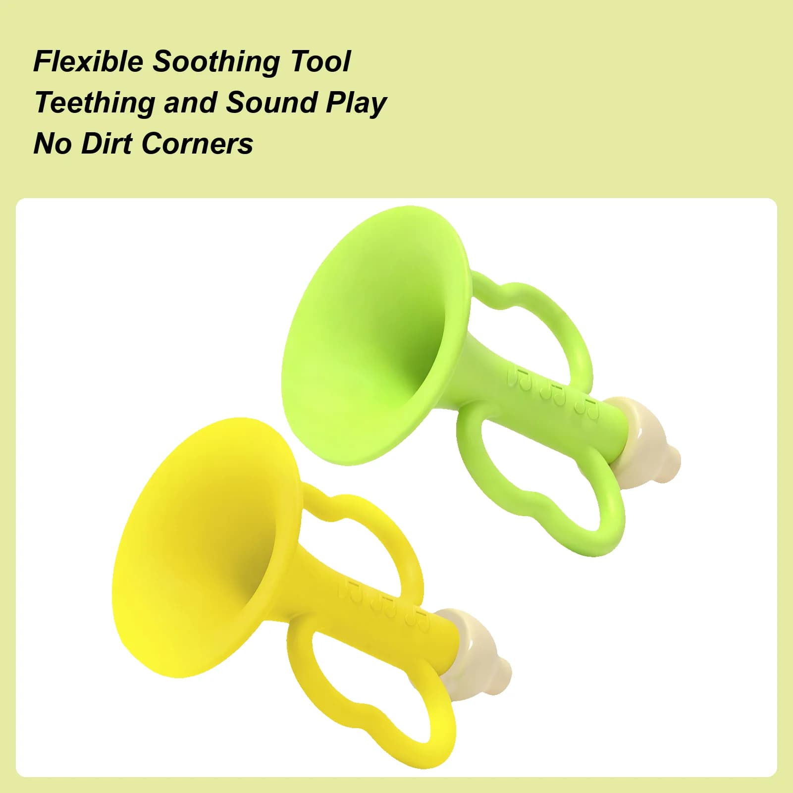 Massaggiagengive in silicone per bambino Silicone morbido Apprendimento musicale Forma di fischio Massaggiagengive per bambini Giocattolo da masticare per doccia Soggiorno Prima di andare a dormire