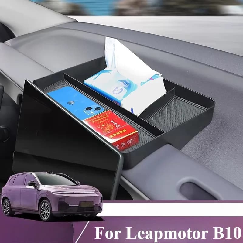 Car holder tray to install behind the screen for Leapmotor B10, special organizer for navigation screen