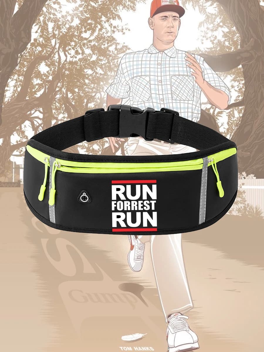 F-FORREST G-GUMP-Print Running Waist Pack Phone Bag Waterproof Belt Bag Casual Fanny Packs for Daily Outdoors Casual Hiking