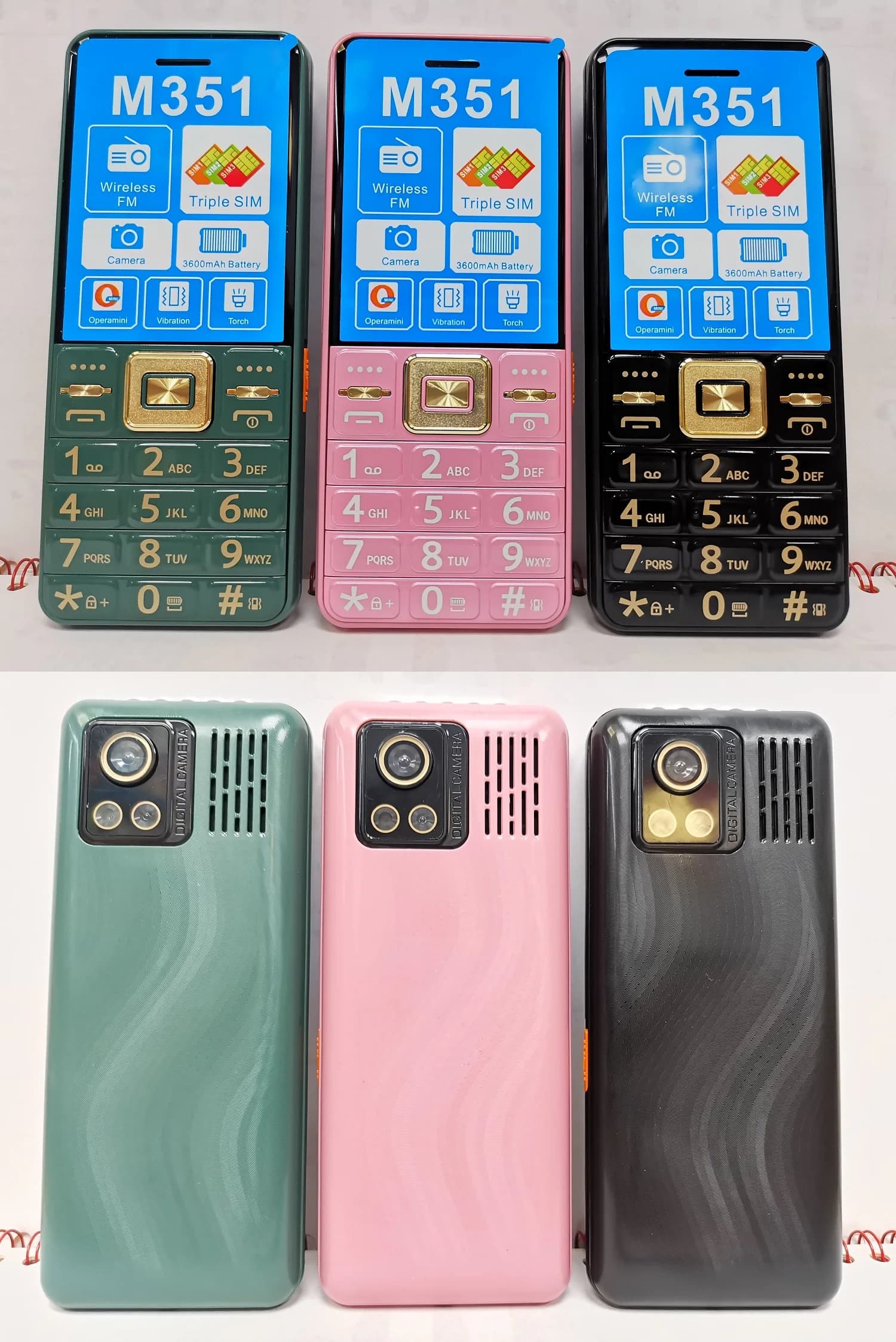 Mafam M351 Prezzo basso Triplo slot SIM Telefono cellulare 1.8 "Grande display Vocale forte Forte torcia Velocità Quadrante Telefono per anziani