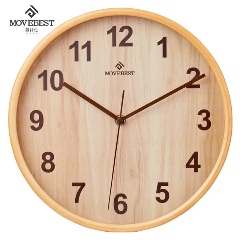 Orologio da parete in legno massello Soggiorno semplice Stile in legno naturale Casa silenziosa Orologio in legno creativo Arredamento camera da letto Croce all'ingrosso