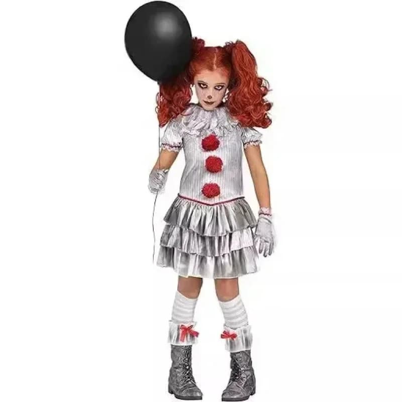 ABC123Halloween It Pennywise Little Costumes Scary Clown Girl Kid Cosplay Uniform Halloween Costume Girlb;6'j,k.9;a