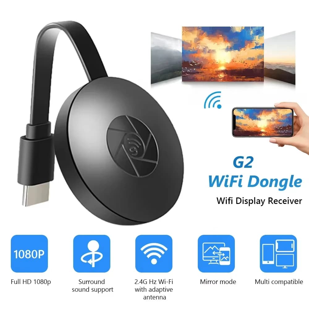 1080P G2 Per MiraScreen Display Anycast Wifi HDMI Dongle miracoloso portatile compatibile per TV Proiettore Android iOS Schermo a specchio