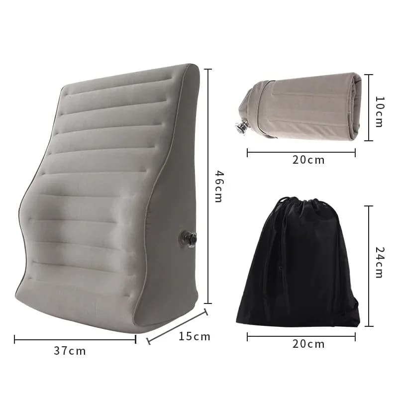 Cuscino gonfiabile per legname Supporto per la vita PVC floccaggio Cuscino gonfiabile per sedia lombare per ufficio per auto Tappetino per cuscino lombare portatile