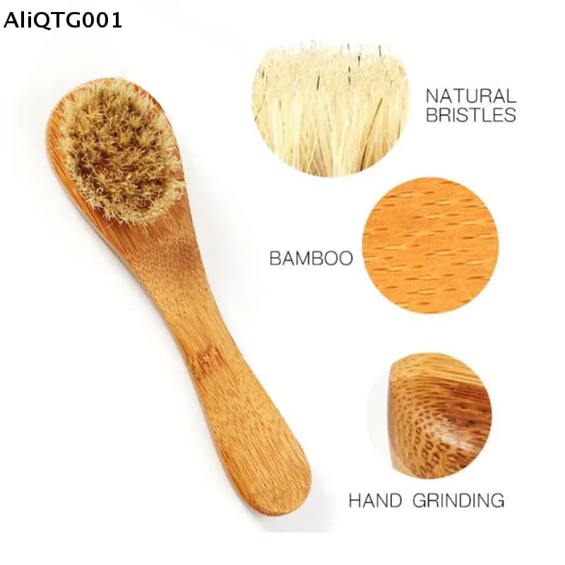 Setole per spazzole esfolianti naturali per il viso Massaggiatore per il corpo in legno Strumento per scrubber per donne e uomini Spazzole per il viso per la cura della pelle
